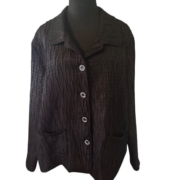 City Blues by Koret black crepe jacket size XL - Picture 1 of 7